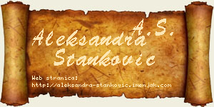 Aleksandra Stanković vizit kartica